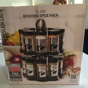 Kamenstein 16 Jar Rotating Spice Rack with Spices!